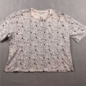 Androgynous Fox White Shirt With Black Doodle Print 2X Wear With Pride LGBTQIA